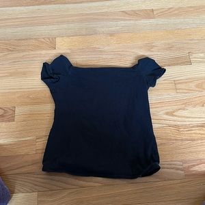 Off the Shoulder Y2K Black Short-Sleeve Top